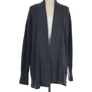 GAP Gray Cardigan Sweater Open Front Long Sleeve Large Wool Blend Large